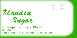 klaudia ungor business card